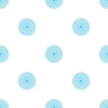 Yumuşak mavi dantelli kar taneleri olan kusursuz bir yeni yıl modeli. Dekoratif kış arkaplanı.