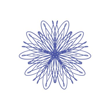 Zarif mavi dantelli vektör kar tanesi beyaz arka grund üzerinde.