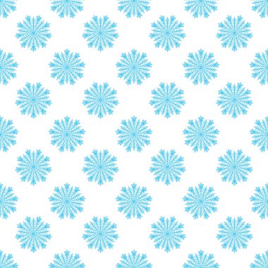 Yumuşak mavi dantelli kar taneleri olan kusursuz bir yeni yıl modeli. Dekoratif kış arkaplanı