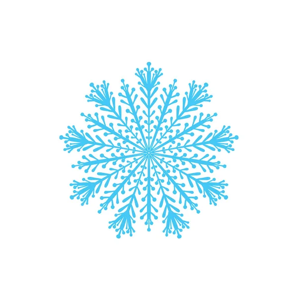 Elegante Azul Encaje Vector Copo Nieve Fondo Blanco — Vector de stock