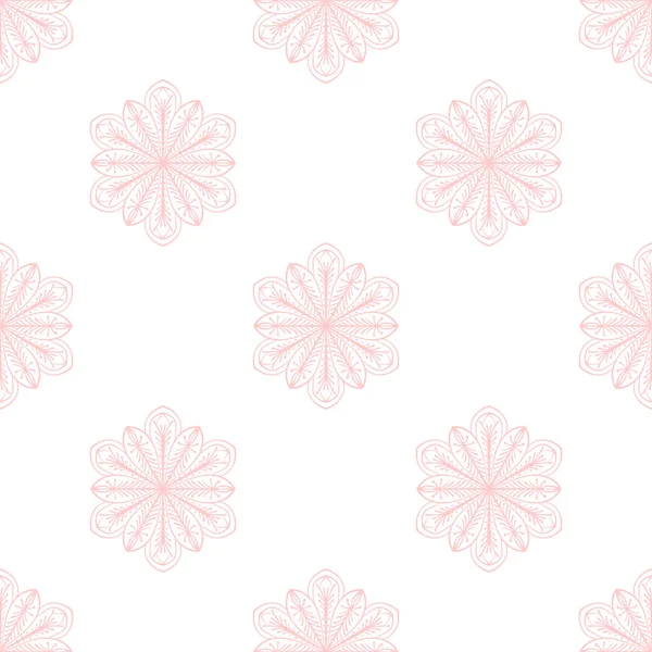柔らかいピンクの花の要素とシームレスなパターン お祝いの冬の背景装飾 — ストックベクタ