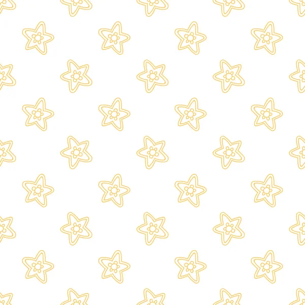 Padrão Sem Costura Com Estrelas Doodle Coloridas Fundo Decorativo — Vetor de Stock