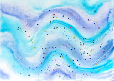 Renkli el boyalı dalgalı doku. Soyut yaratıcı suluboya simli arkaplan