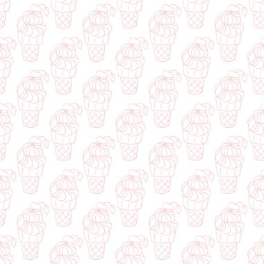 Dondurmayla çizilmiş güzel bir el çizimi. Tekstil, duvar kağıdı, ambalaj kağıdı veya albüm kağıdı, restoran menüsü için tatlı tatlının dekoratif arka planı