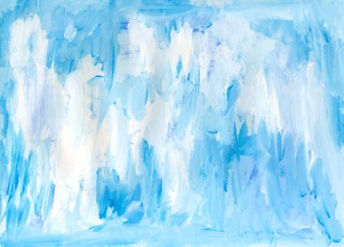 Soyut suluboya yumuşak mavi doku. Renkli fırça darbesi. El boyası kaplama.