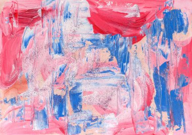 Soyut akrilik doku. Renkli, pis, fırça darbeleri arka plan. El boyası kaplama