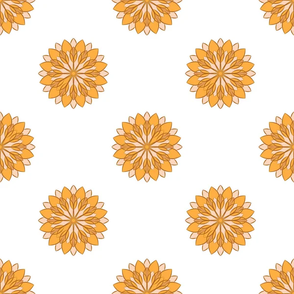 Vektornahtloses Muster Mit Floralen Mandala Ornamenten Einsetzbar Für Web Schreibwaren — Stockvektor