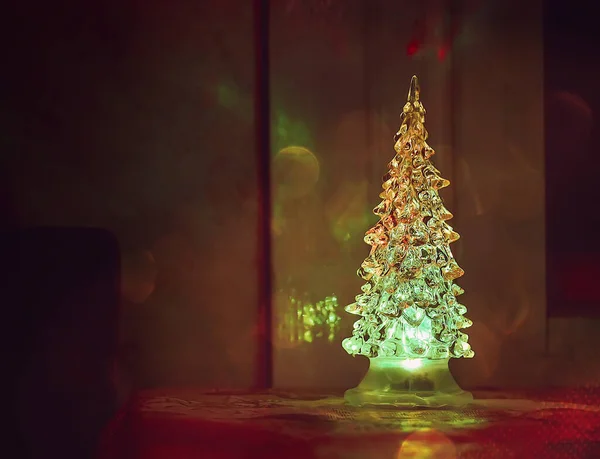 Juguete Cristal Luminoso Árbol Navidad Decoración Festiva — Foto de Stock