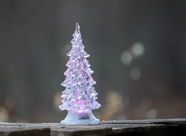 Juguete Cristal Luminoso Árbol Navidad Aire Libre Decoración Festiva — Foto de Stock