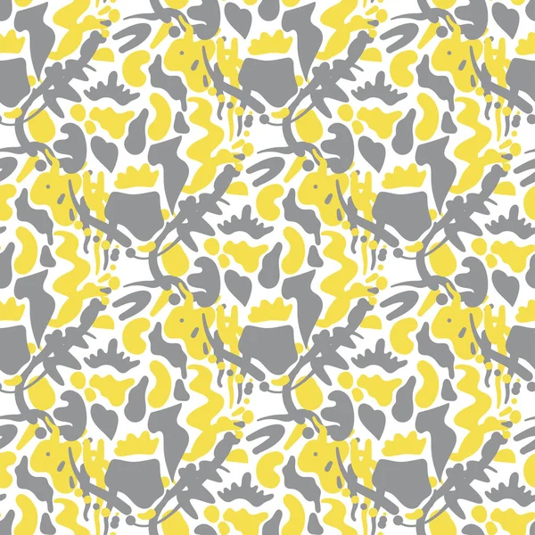Minimalistisches Nahtloses Muster Grau Und Gelb Vektor Moderner Hintergrund Bunte — Stockvektor