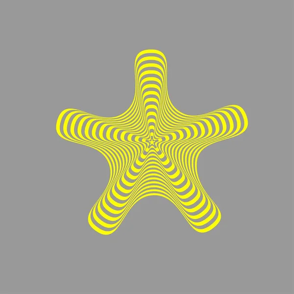 Ilusión Óptica Forma Abstracta Del Vector Colores Gris Amarillo — Vector de stock