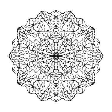 Mandala deseni. Yuvarlak dekoratif arka plan. Renklendirme kitabı ögesi.