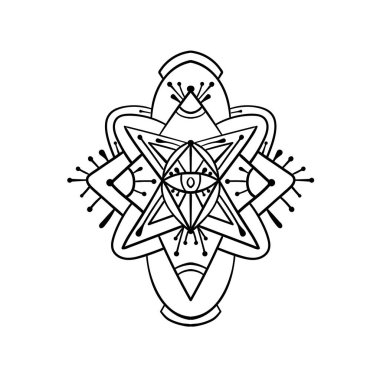 Soyut model. Yuvarlak dekoratif arka plan. Renklendirme kitabı ögesi.