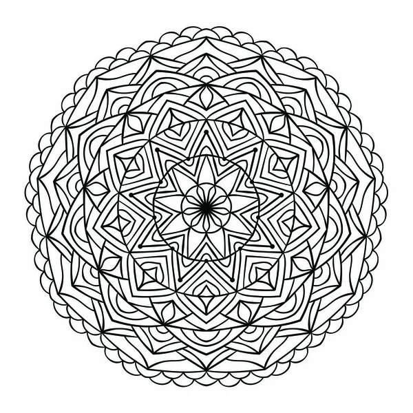 Patrón Mandala Fondo Decorativo Ornamental Redondo Elemento Libro Para Colorear — Vector de stock