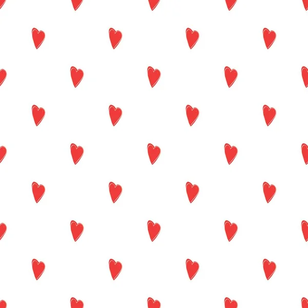Valentýna Bezešvý Vzor Červeným Srdcem — Stockový vektor