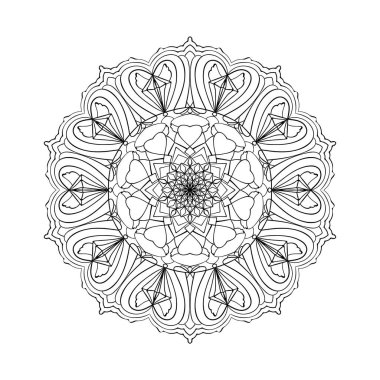 Mandala Etnik Yuvarlak Element. El çizimi karalama arkaplanı daire içinde.