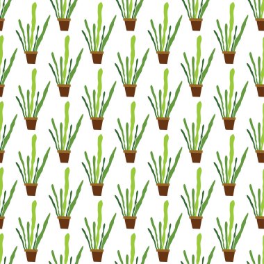 Ev bitkilerinde elle çizilmiş pürüzsüz tekrarlama deseni. Dekoratif bir geçmiş. Botanik biçim dokusu.