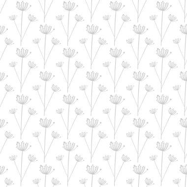 Modern minimalist tarzında çiçekli hafif desen. Vektör illüstrasyonu