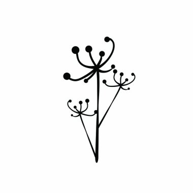 Beyaz arkaplanda çizgi film tarzında bir çiçeğin vektör illüstrasyonu