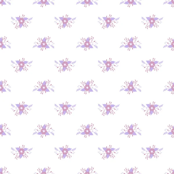 Цветочный Элемент Бесшовный Фон Элегантный Декоративный Узор Нарисованными Вручную Цветами — стоковый вектор