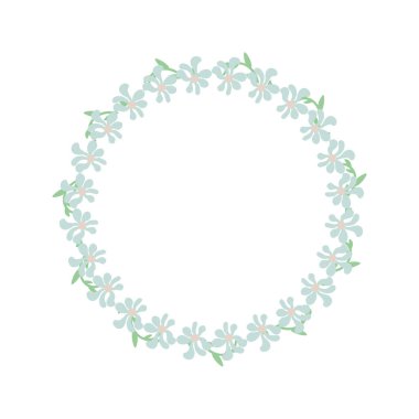 Basit zarif çiçek çelengi veya yuvarlak çerçeve.