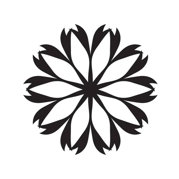 Beyaz Arka Planda Çiçek Şeklinde Dekoratif Tasarım Ögesi — Stok Vektör