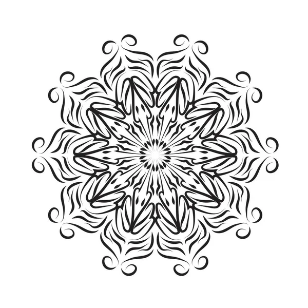 Rond Ornament Van Kant Sneeuwvlok Vector Ontwerp Element Elegante Decoratieve — Stockvector