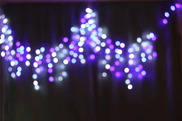 Świąteczne Lampki Oknie Wystrój Wnętrz Ferie Zimowe — Zdjęcie stockowe
