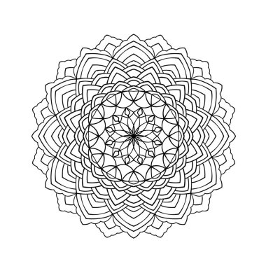 Mandala deseni. Renklendirme sayfası. Etnik dekoratif unsur. El çizimi arkaplan.
