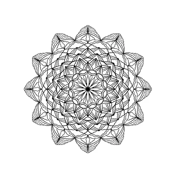 Patrón Encaje Mandala Elemento Libro Para Colorear — Vector de stock