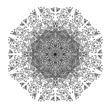 Siyah ve Beyaz Mandala.