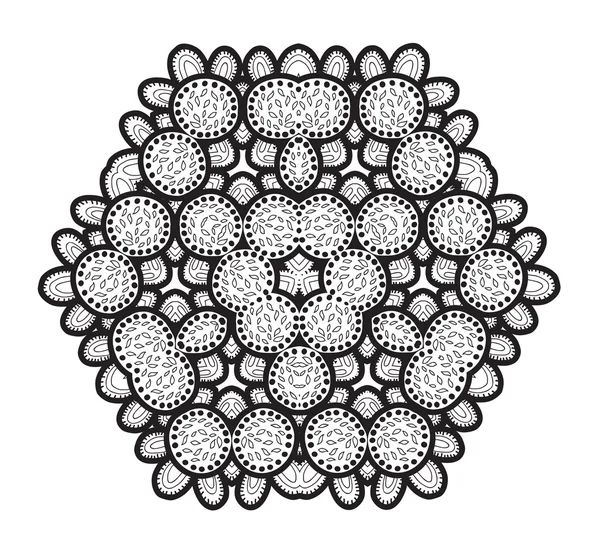 Mandala noir et blanc. — Image vectorielle
