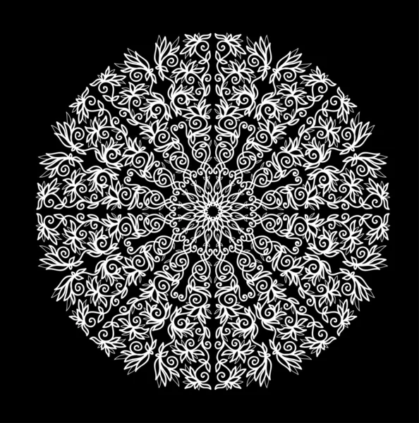 Mandala noir et blanc. — Image vectorielle