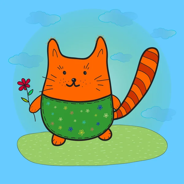 Lustige Cartoon-Katze — Stockvektor