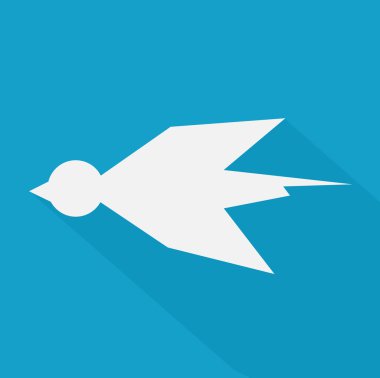 Beyaz kağıt kuş simgesi