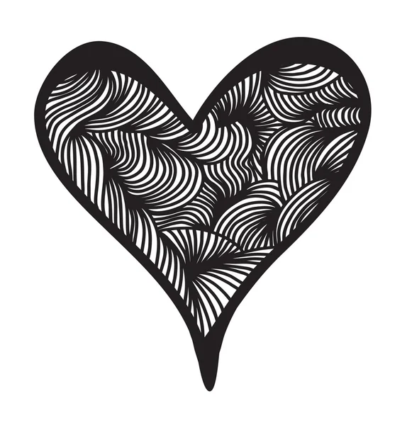 Кружевное черное сердце — стоковый вектор