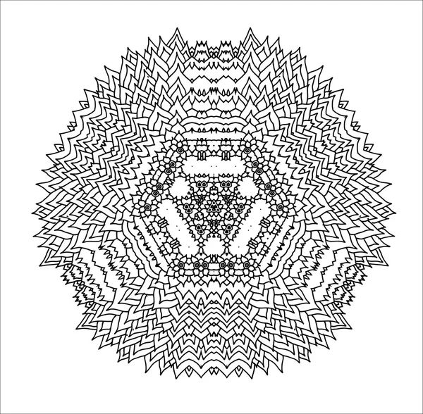 Abstracte zwart-wit lacy mandala — Stockvector