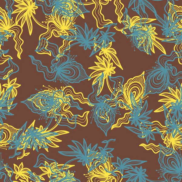 세련 된 꽃 원활한 패턴. — 스톡 벡터