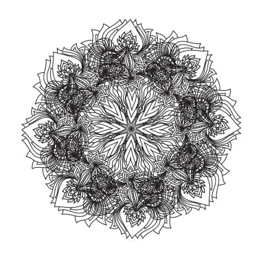 Tek renkli süs mandala