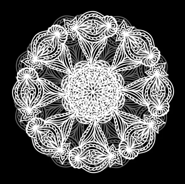 Monochromatisch sier mandala — Stockvector