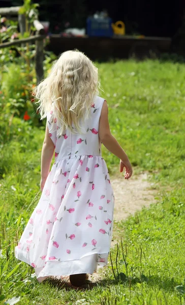 Menina em um prado de verão — Fotografia de Stock