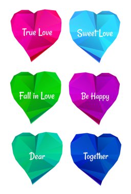 Letterings ile renkli Kalpler