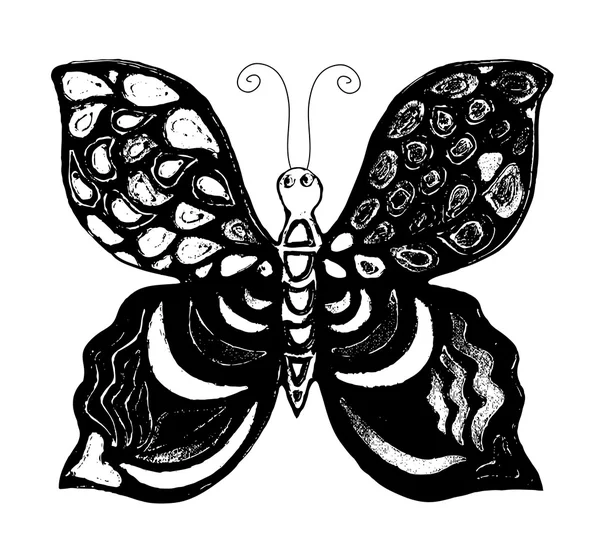 Papillon peint en noir — Image vectorielle