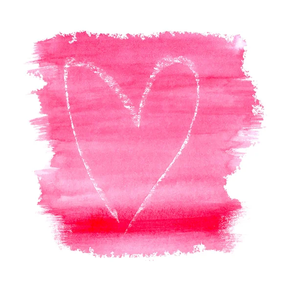 Corazón pintado de acuarela — Vector de stock