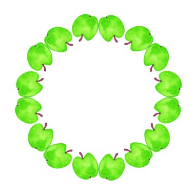 Elma ile suluboya çelenk.