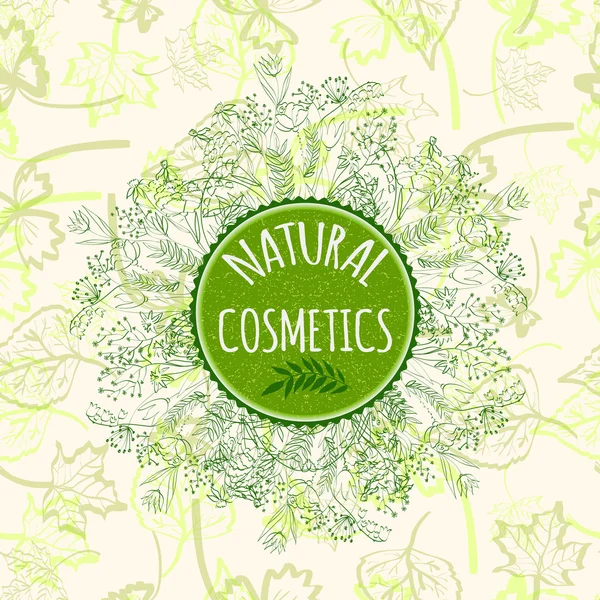 Etichetta per prodotti cosmetici naturali — Vettoriale Stock