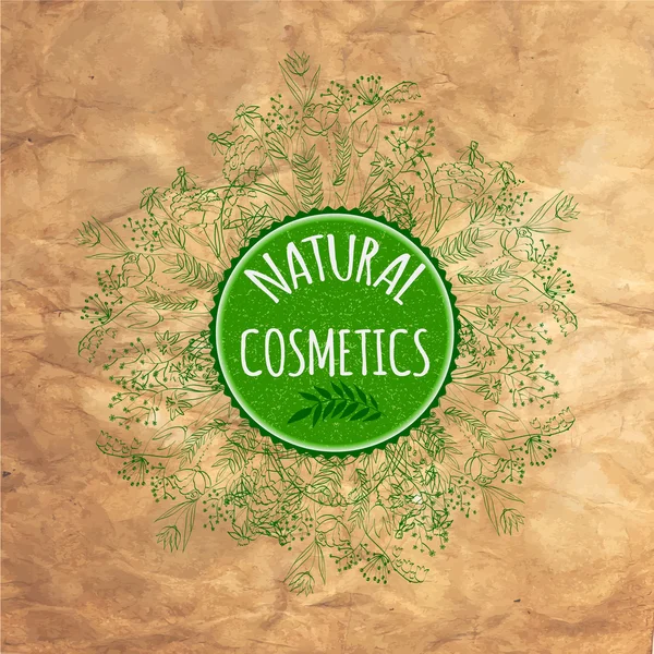Etichetta per prodotti cosmetici naturali — Vettoriale Stock