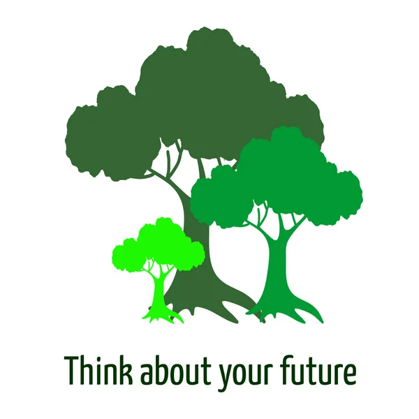 Eco árvores conceito cartão — Vetor de Stock