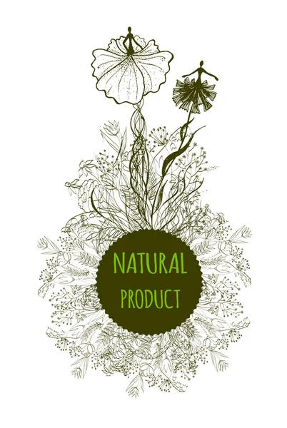 Naturliga produkter etikett — Stock vektor