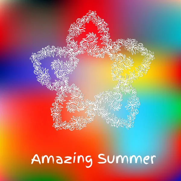 Tarjeta de verano abstracta con flor — Vector de stock